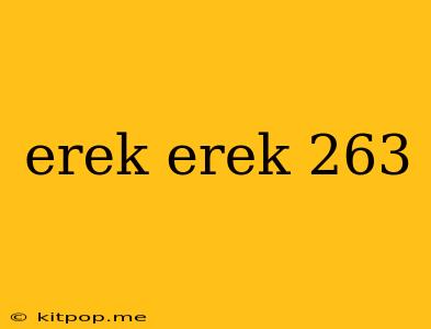 Erek Erek 263