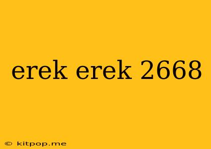 Erek Erek 2668