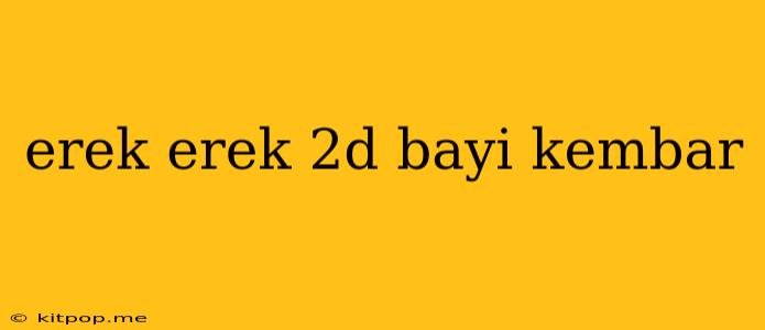 Erek Erek 2d Bayi Kembar