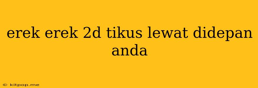 Erek Erek 2d Tikus Lewat Didepan Anda