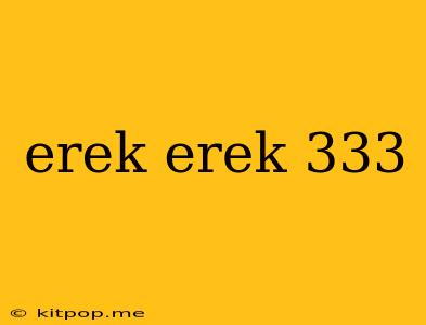 Erek Erek 333