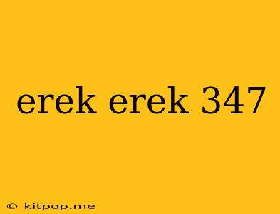 Erek Erek 347