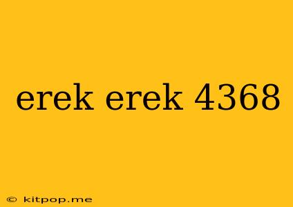 Erek Erek 4368