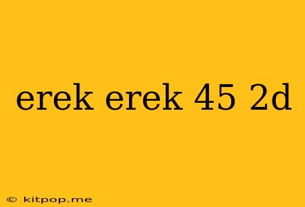 Erek Erek 45 2d