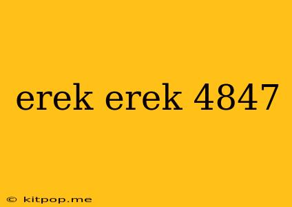 Erek Erek 4847