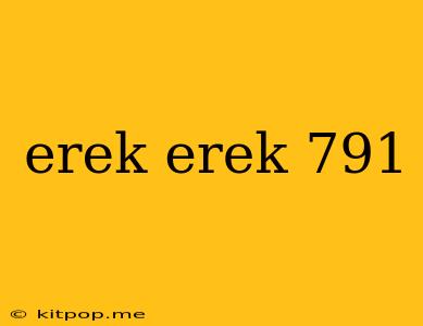 Erek Erek 791