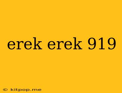 Erek Erek 919