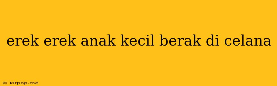 Erek Erek Anak Kecil Berak Di Celana