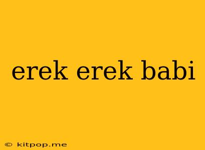 Erek Erek Babi