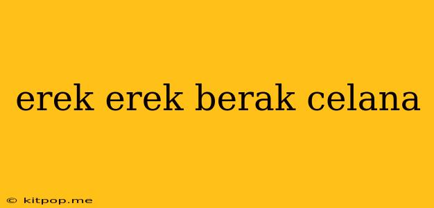 Erek Erek Berak Celana