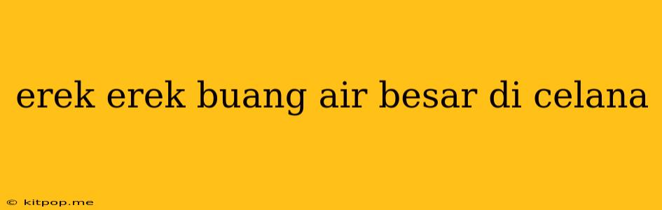 Erek Erek Buang Air Besar Di Celana