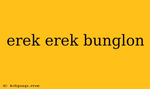 Erek Erek Bunglon