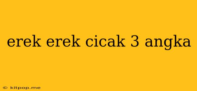 Erek Erek Cicak 3 Angka