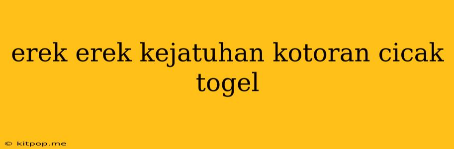 Erek Erek Kejatuhan Kotoran Cicak Togel