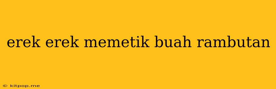 Erek Erek Memetik Buah Rambutan