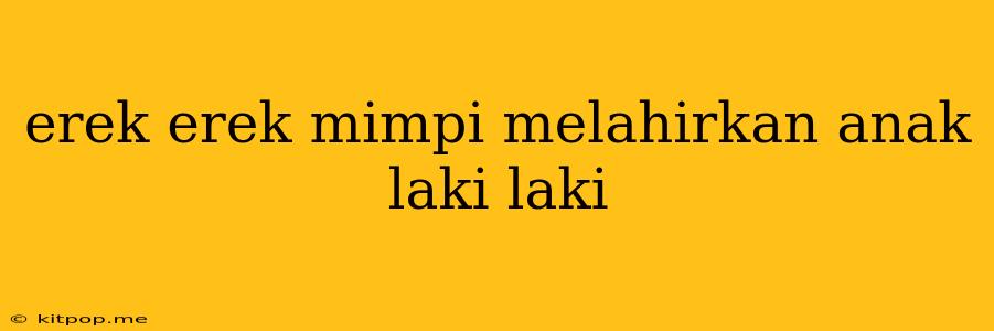 Erek Erek Mimpi Melahirkan Anak Laki Laki