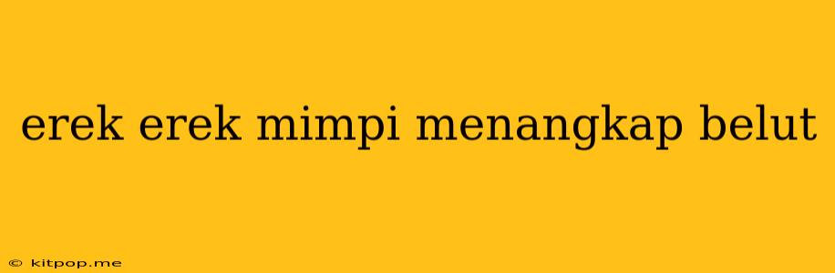 Erek Erek Mimpi Menangkap Belut