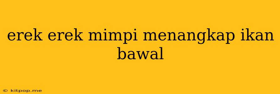 Erek Erek Mimpi Menangkap Ikan Bawal