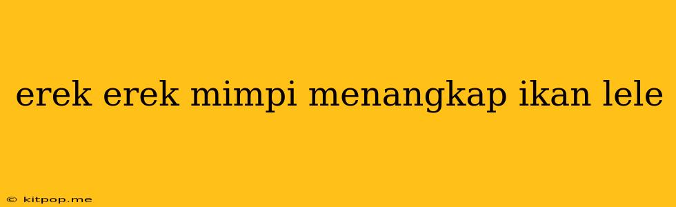 Erek Erek Mimpi Menangkap Ikan Lele