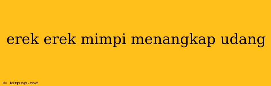 Erek Erek Mimpi Menangkap Udang