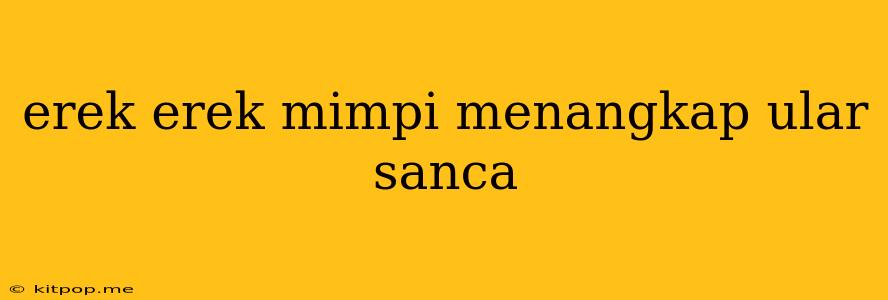 Erek Erek Mimpi Menangkap Ular Sanca