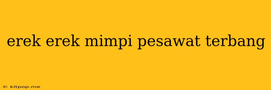 Erek Erek Mimpi Pesawat Terbang