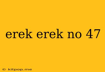 Erek Erek No 47