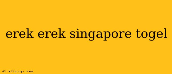 Erek Erek Singapore Togel