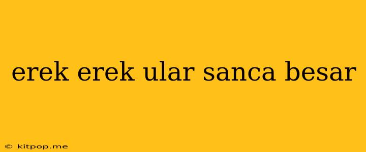 Erek Erek Ular Sanca Besar