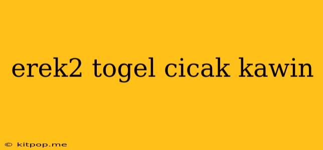 Erek2 Togel Cicak Kawin