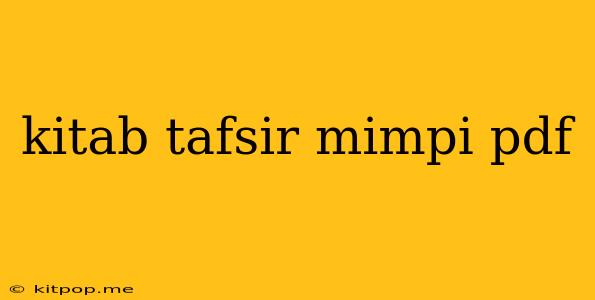 Kitab Tafsir Mimpi Pdf