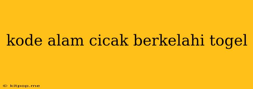 Kode Alam Cicak Berkelahi Togel