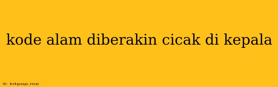 Kode Alam Diberakin Cicak Di Kepala