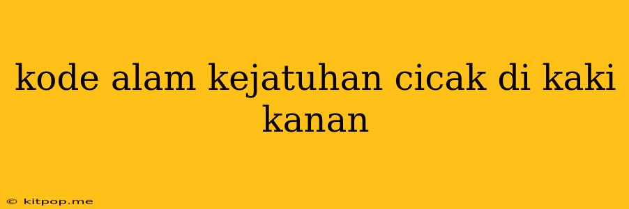 Kode Alam Kejatuhan Cicak Di Kaki Kanan