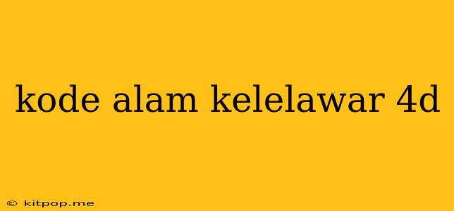 Kode Alam Kelelawar 4d