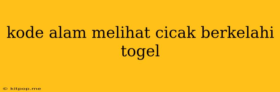 Kode Alam Melihat Cicak Berkelahi Togel