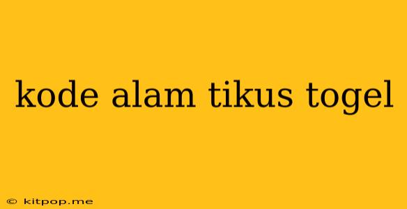 Kode Alam Tikus Togel