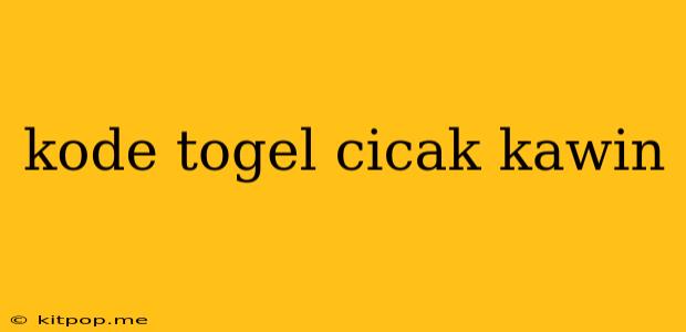 Kode Togel Cicak Kawin