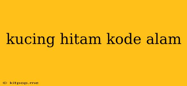 Kucing Hitam Kode Alam