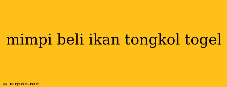 Mimpi Beli Ikan Tongkol Togel