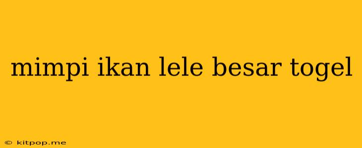 Mimpi Ikan Lele Besar Togel