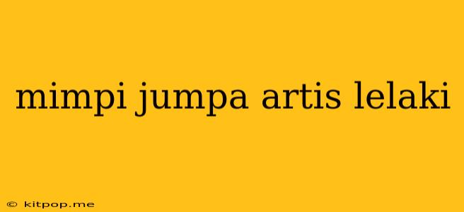 Mimpi Jumpa Artis Lelaki