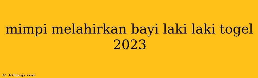 Mimpi Melahirkan Bayi Laki Laki Togel 2023