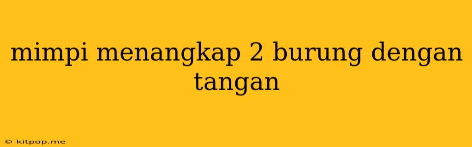 Mimpi Menangkap 2 Burung Dengan Tangan