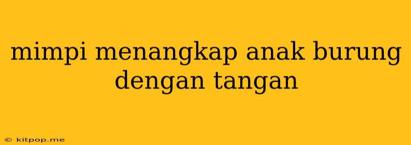 Mimpi Menangkap Anak Burung Dengan Tangan