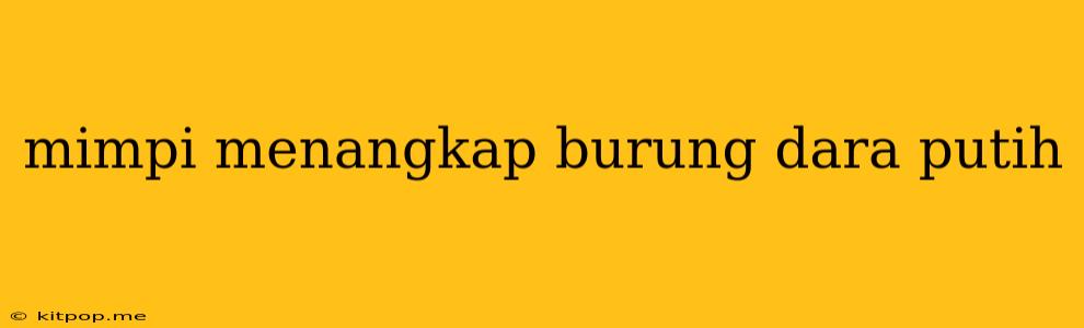 Mimpi Menangkap Burung Dara Putih