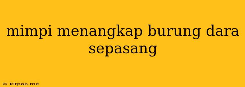 Mimpi Menangkap Burung Dara Sepasang