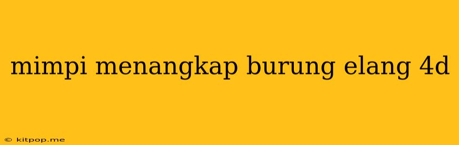 Mimpi Menangkap Burung Elang 4d