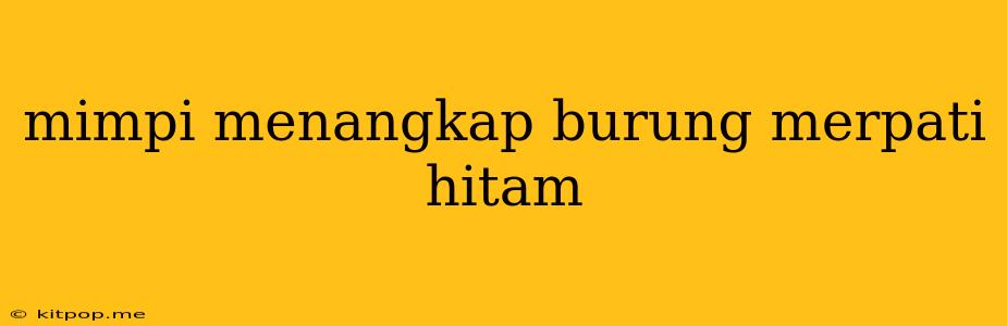 Mimpi Menangkap Burung Merpati Hitam