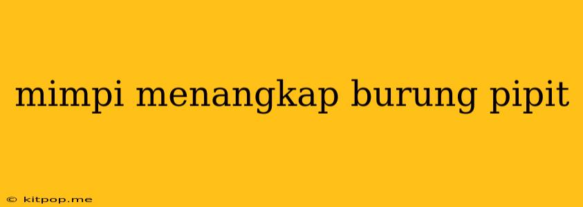 Mimpi Menangkap Burung Pipit